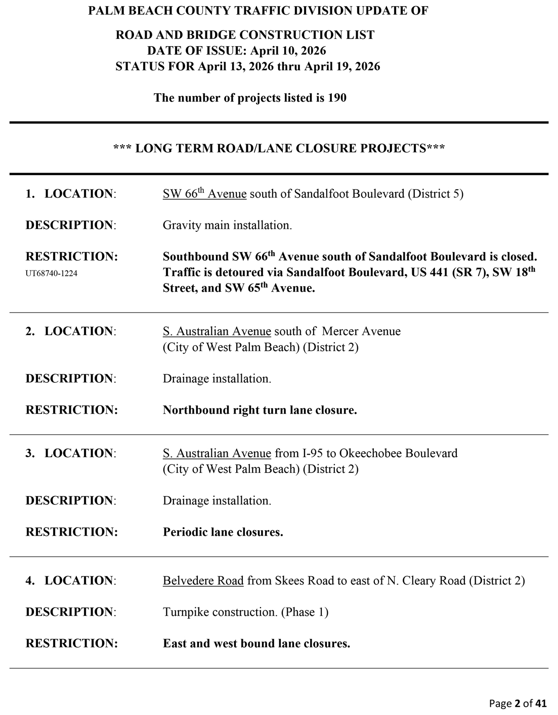 Road and Bridge Construction Report