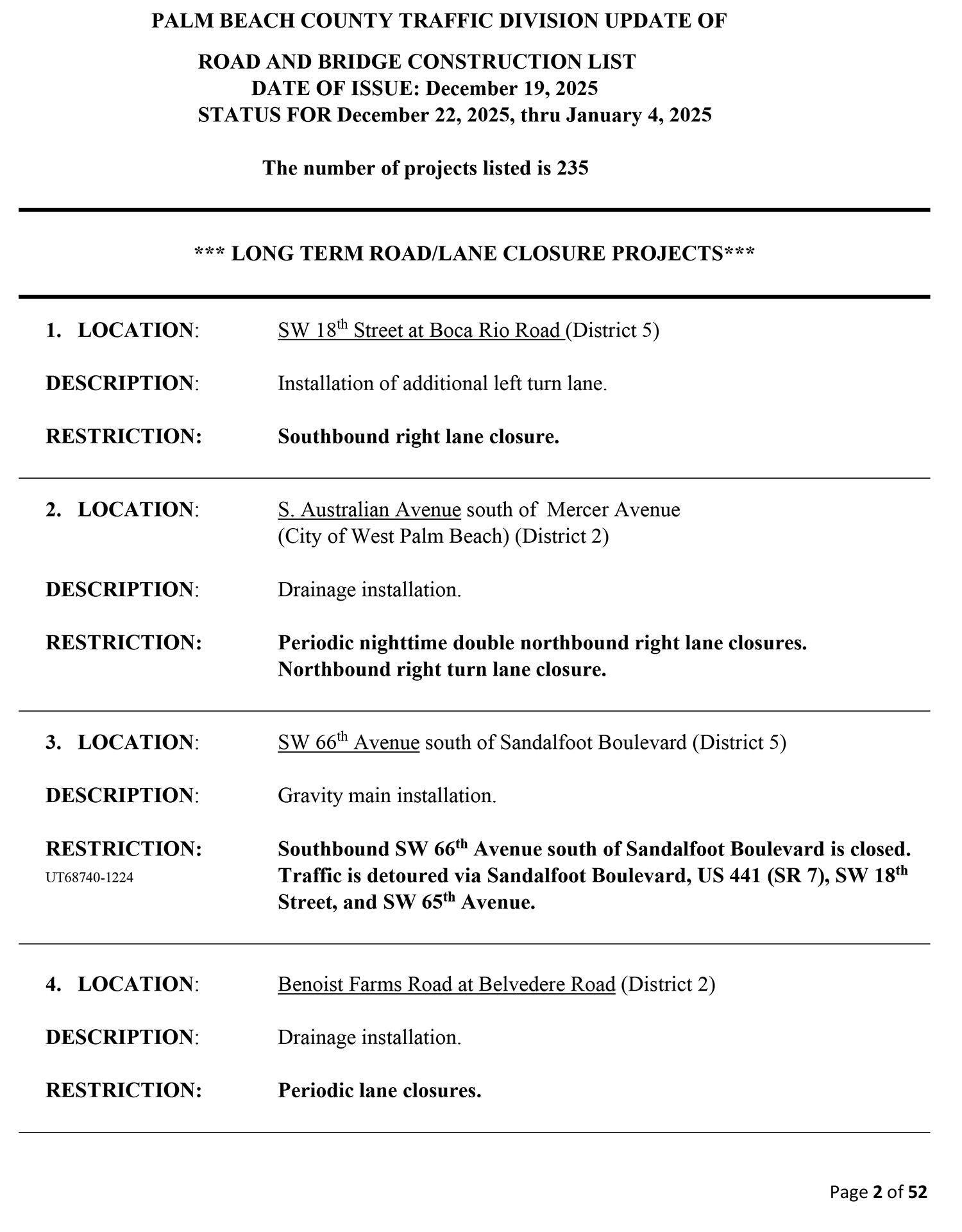 Road and Bridge Construction Report
