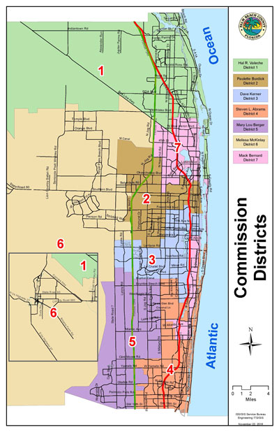 Since 1988, the county has had seven commission districts. 