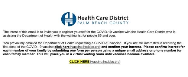 COVID-19 Vaccine Booking HCD email graphic
