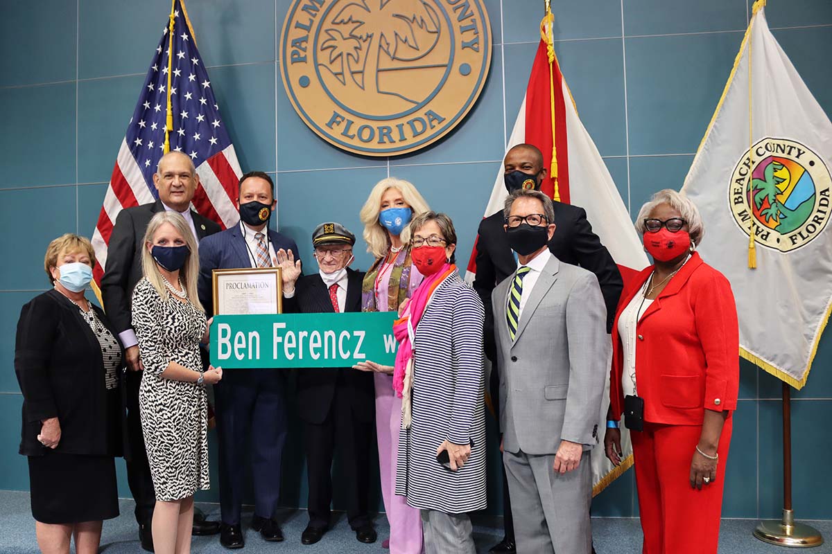 Commissioners with Benjamin Ferencz