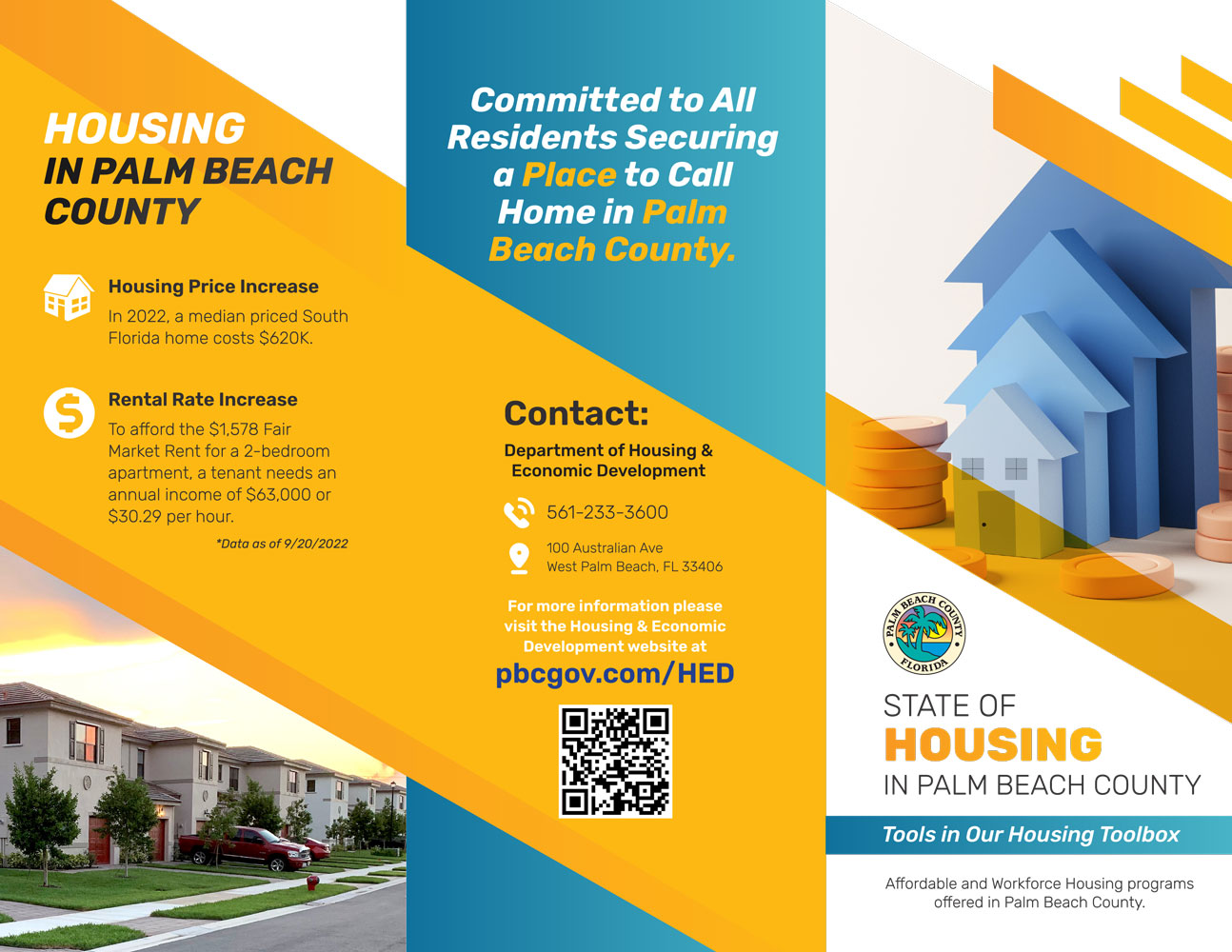 State of Housing in Palm Beach County front trifold image