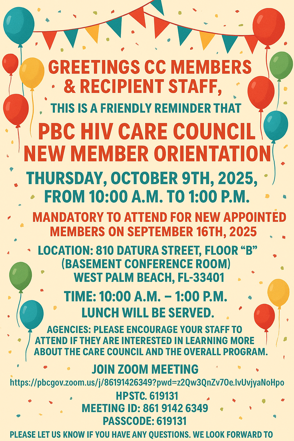 PSRA Committee Meeting Invitation