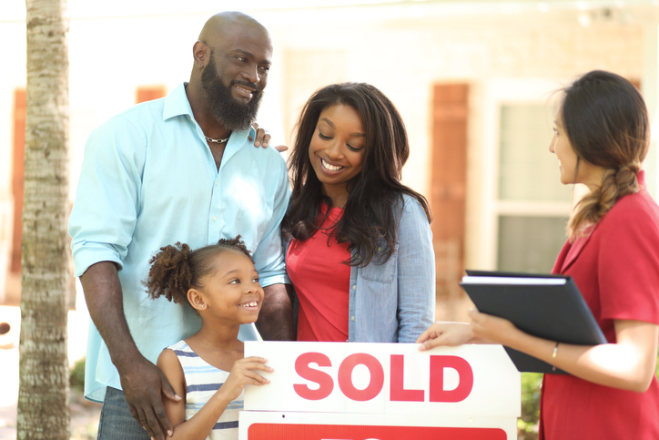 Family purchasing new home