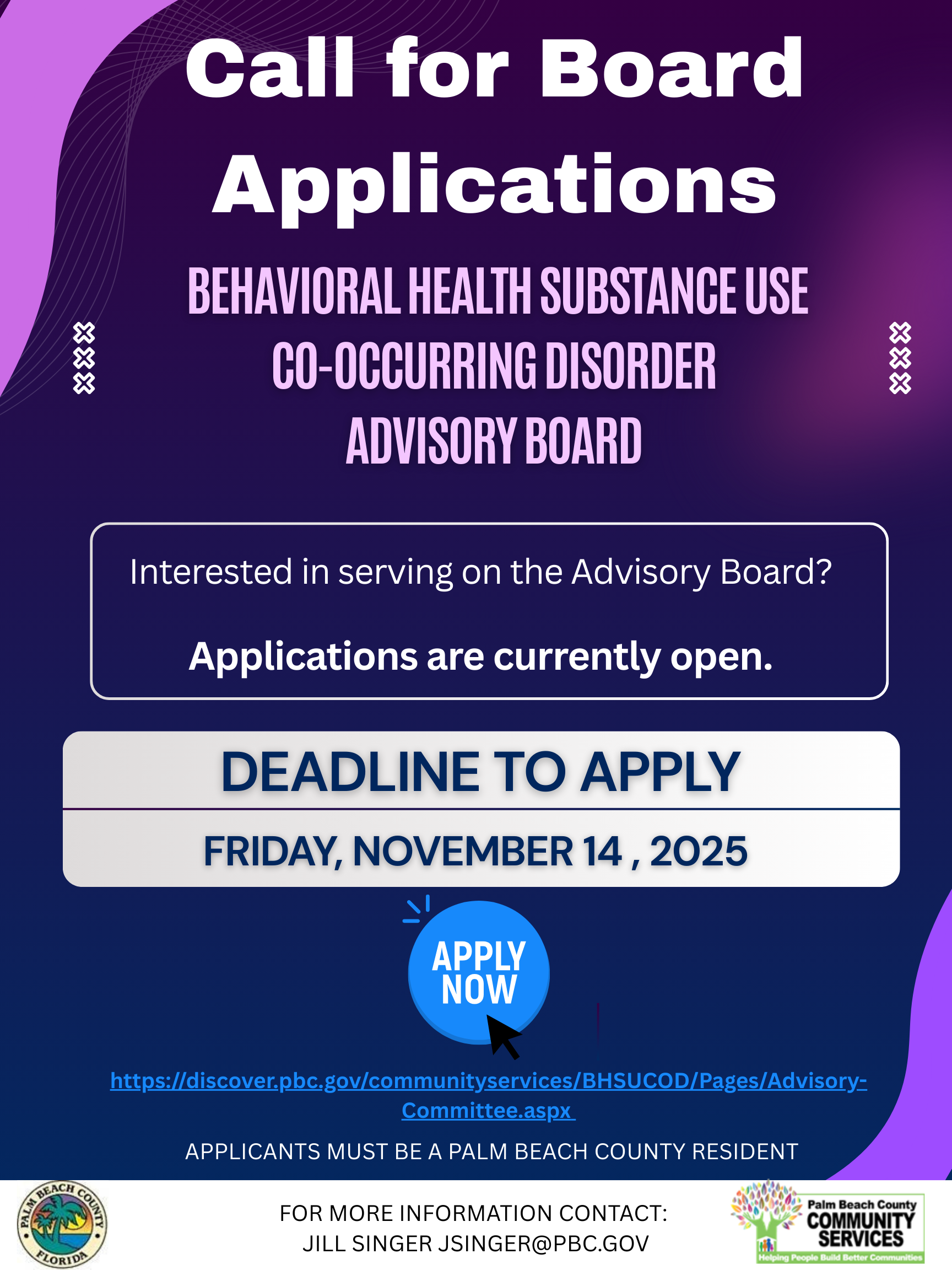 Behavioral health substance application flyer