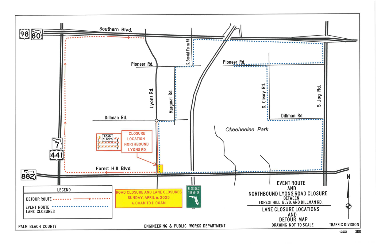 Special Traffic News Release: Bicycle Course Event (Sunday, April 6, 2025 from 6 AM to 11 AM)