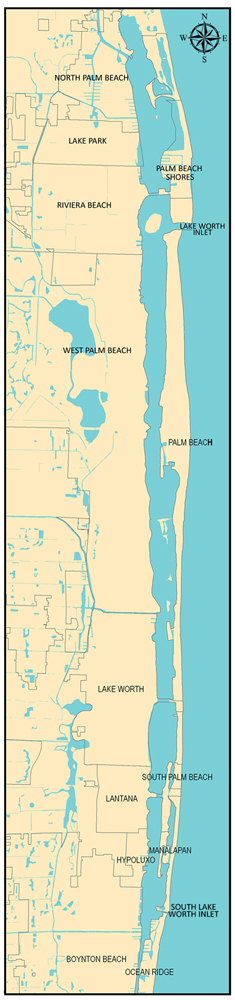Map of Lake Worth Lagoon Estuary