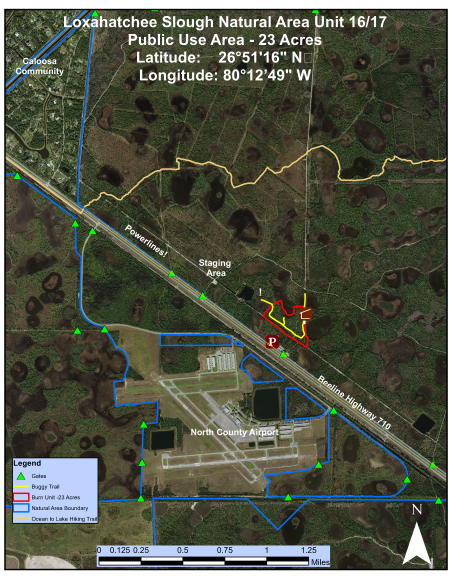 Aerial Map Highlighting Prescribed Burn Location at Loxahatchee Slough Natural Area, 8/17/2022