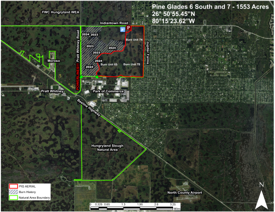 Pine Glades Natural Area Prescribed Fire Aerial Map April 24, 2024