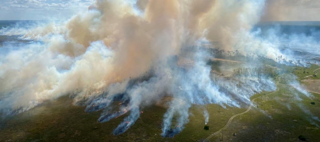 Image of fire as seen from above