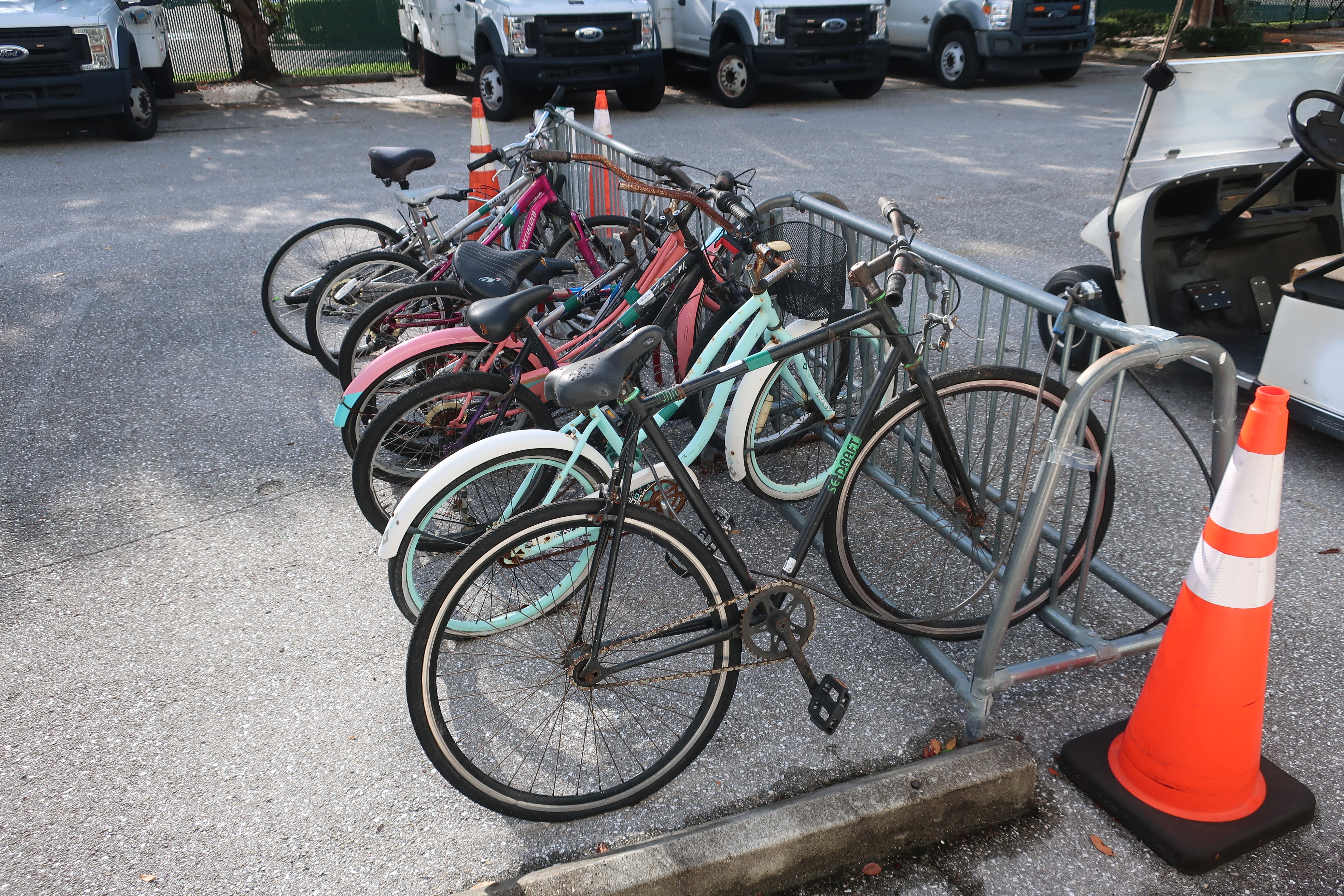 Bicycles on a bike rack.JPG