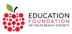 artwork of apple with text education foundation of palm beach county