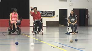 people playing boccia in wheelchairs