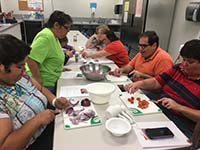 people making food