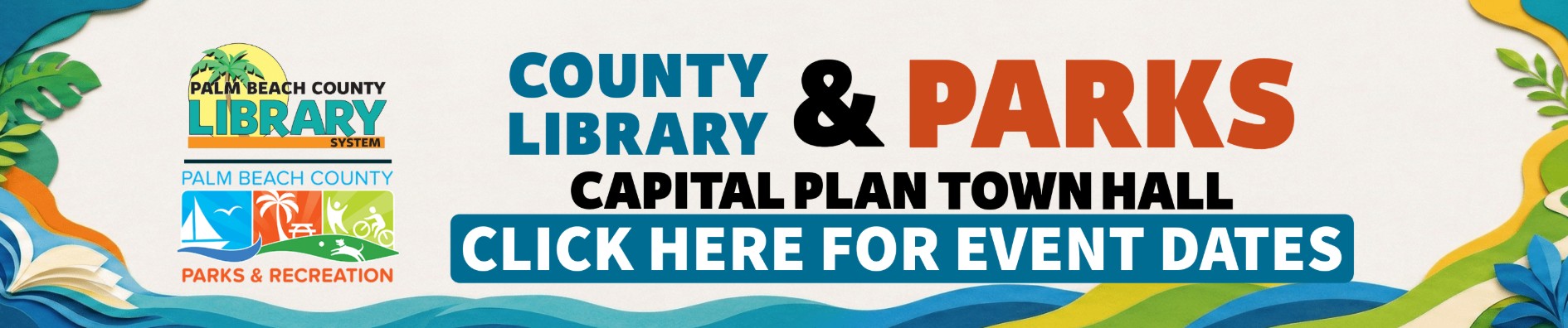 county library and parks capital plan town hall banner with artwork