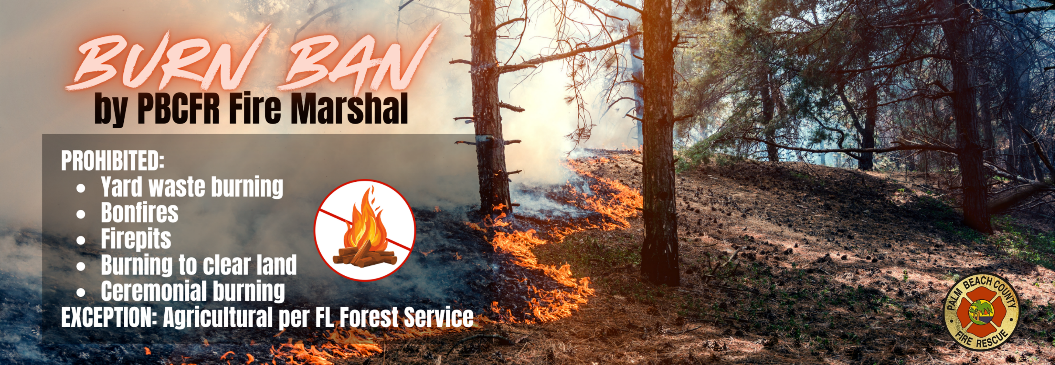 County-wide Burn Ban banner