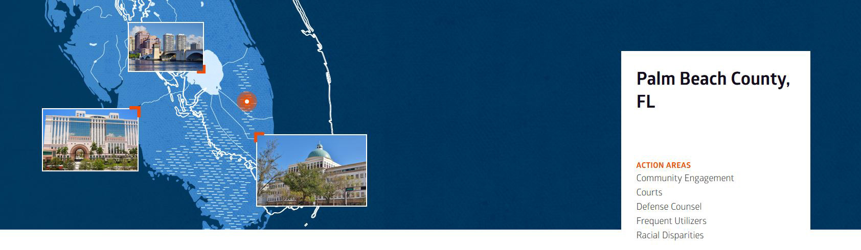 graphic showing palm beach county and the areas of focus for this project