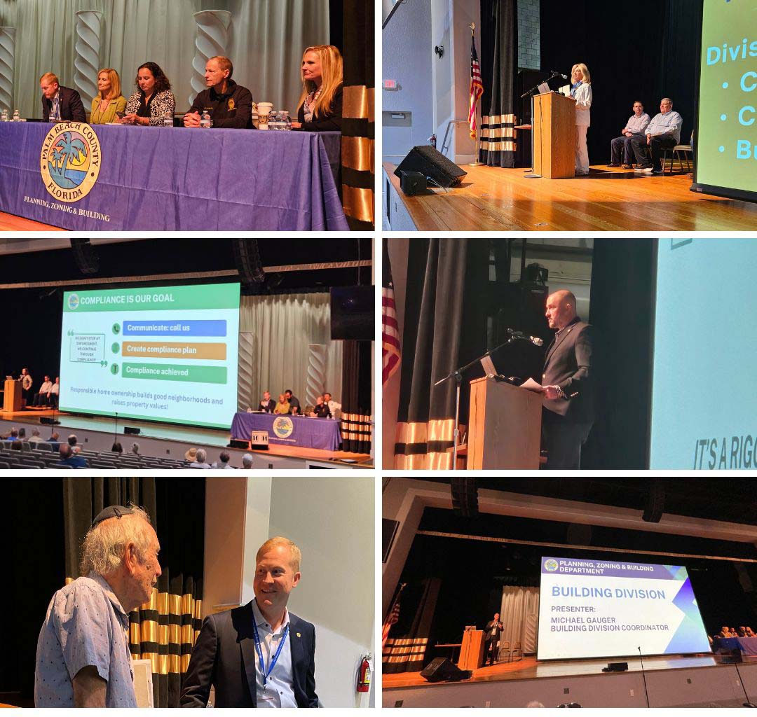 Collage of images of pzb presentation at century village