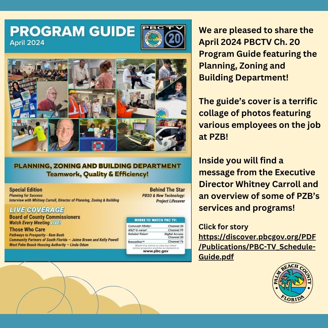 PZB Featured in PBCTV Ch. 20 Guide