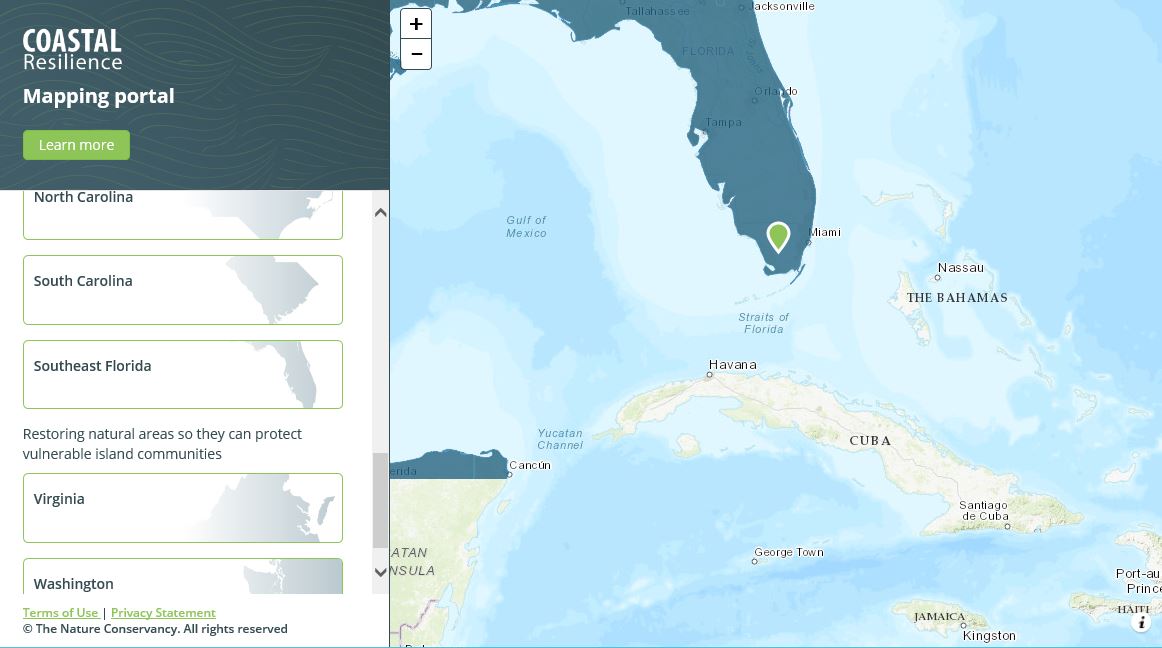 Thumbnail of Nature Conservancys Coastal Resilience Mapping Portal